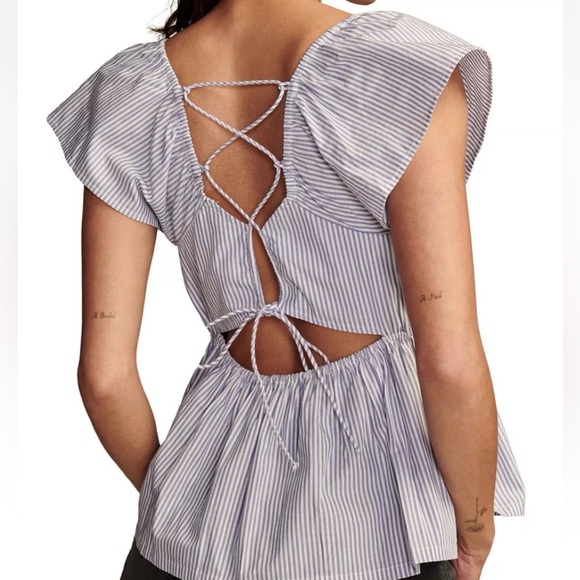 Lucky Brand Tops - NWT Lucky Brand Lace up blouse Plus Size